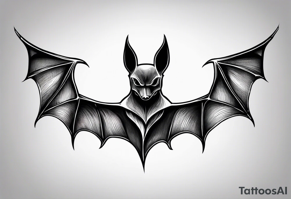 small simple bat tattoo idea