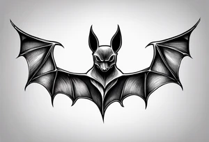 small simple bat tattoo idea