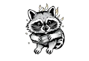 Raccoon dumpster fire tattoo idea