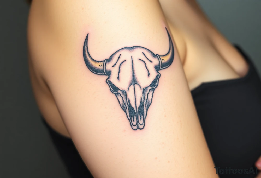 Buffalo or bison skull tattoo tattoo idea