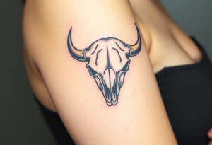 Buffalo or bison skull tattoo tattoo idea