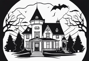 haunted house tattoo idea