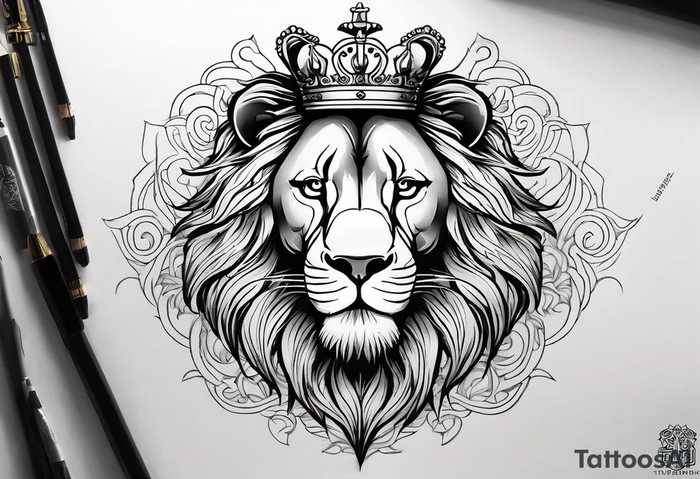 Lion of Judah: Below the crest, towards the wrist, add a stylized, regal Lion of Judah with piercing eyes, symbolizing the power and sovereignty of God. The lion could be subtly integrated with maple leaves or abstract waves that flow around the forearm, symbolizing God’s protection over your family.

The lion within the maple tree tattoo idea
