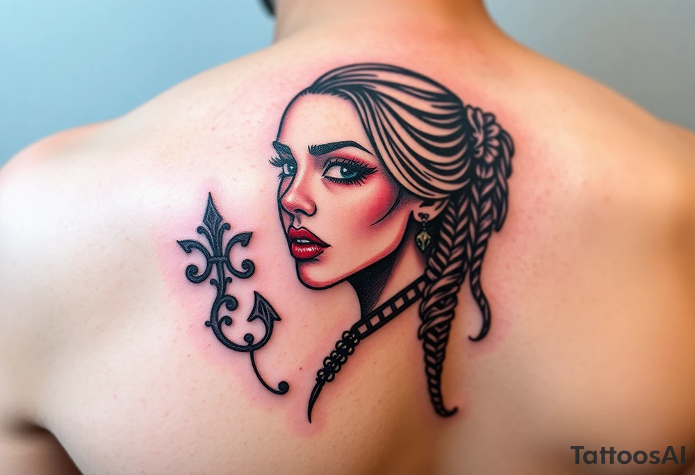 Lowrider art of a gangsta sadgirl tattoo idea