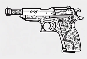 gun with blood tattoo idea