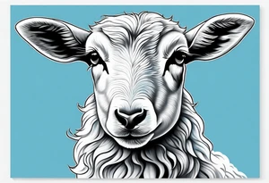 Pastel blue Lamb tattoo idea