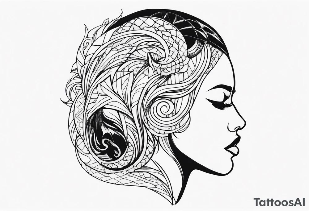 Fierce wold head side view tattoo idea