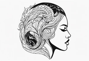 Fierce wold head side view tattoo idea