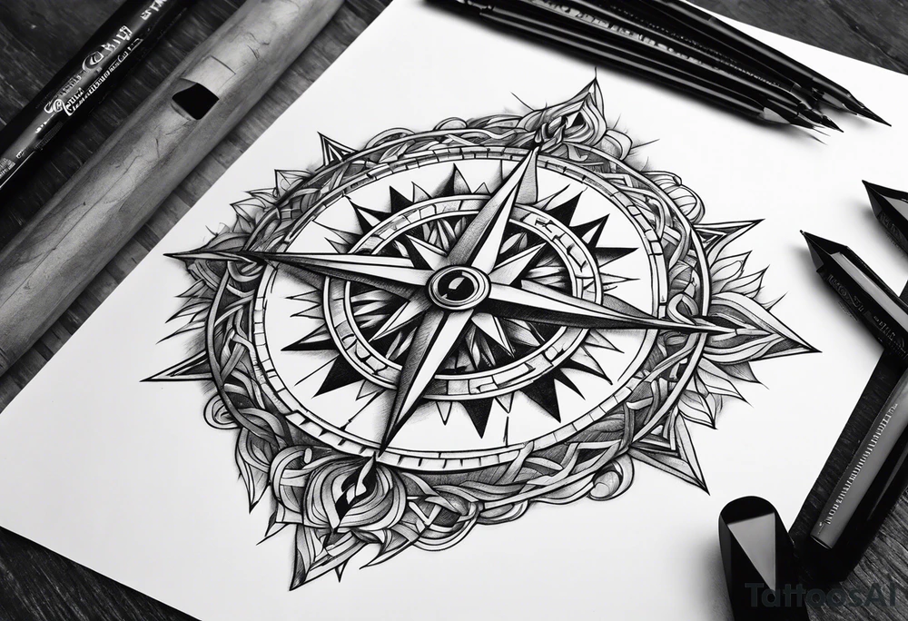 Norse compass tattoo idea