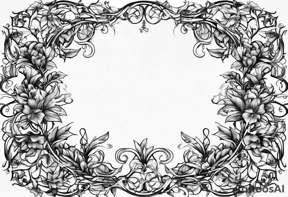 Leafy vines with chain tattoo idea