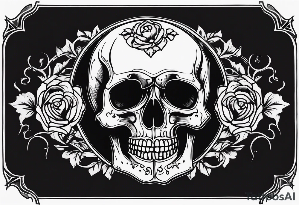 Skull  with Memento Mori written tattoo tattoo idea