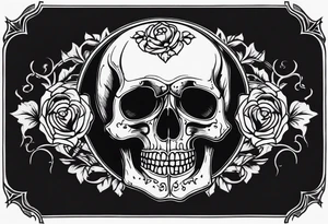 Skull  with Memento Mori written tattoo tattoo idea