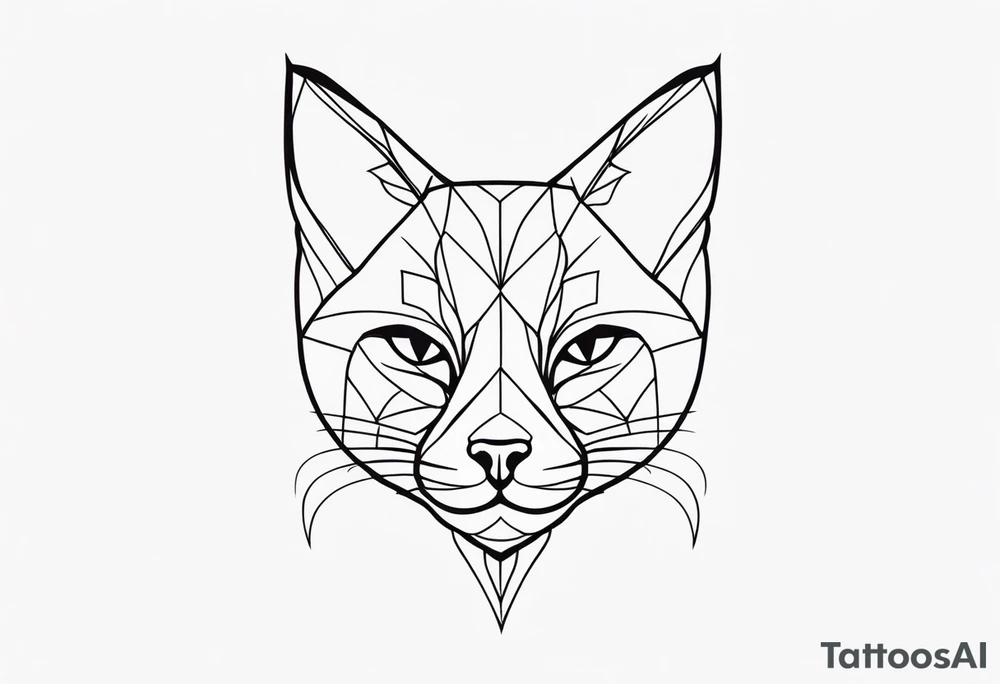 simple cat design tattoo idea