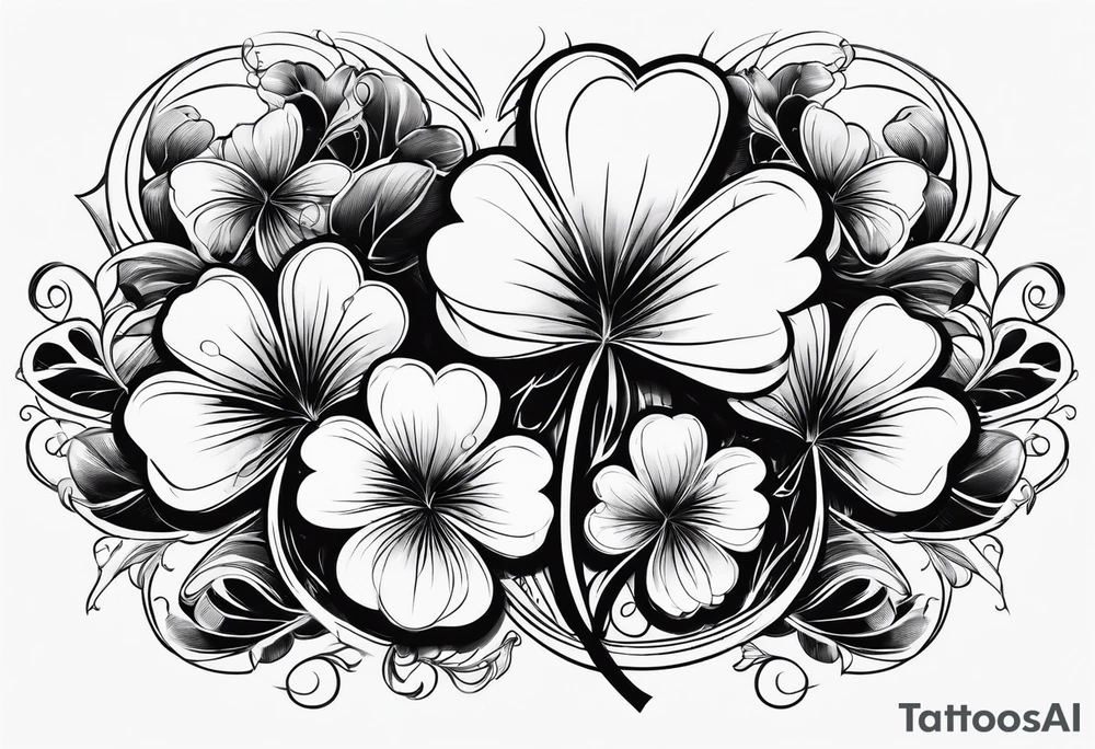 fine line three leaf clover tattoo idea