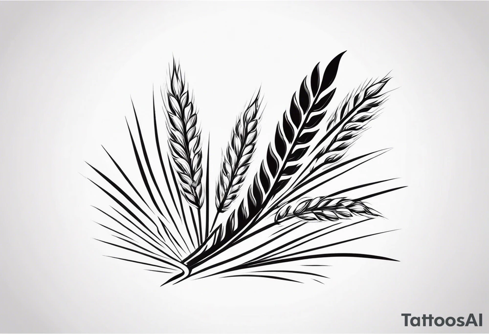 need a shape of a wheat spike and inside it write
(ستملأ الوادي سنابل…) tattoo idea