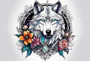 Wolf celeste, flower tattoo idea