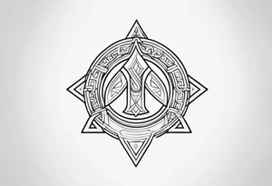 Ancient spartan in a trinity symbol tattoo idea