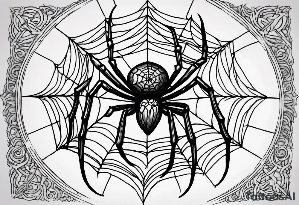 spider shooting web hangin down moon tattoo idea