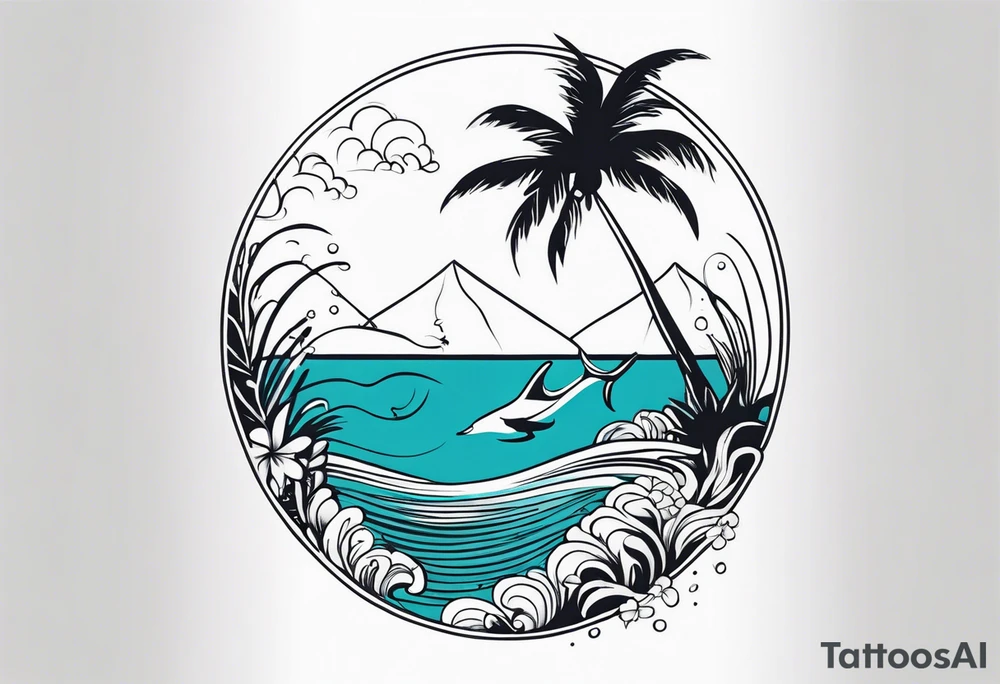 Hawaiian ocean tattoo idea