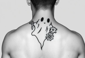Cute ghost mechanic tattoo idea