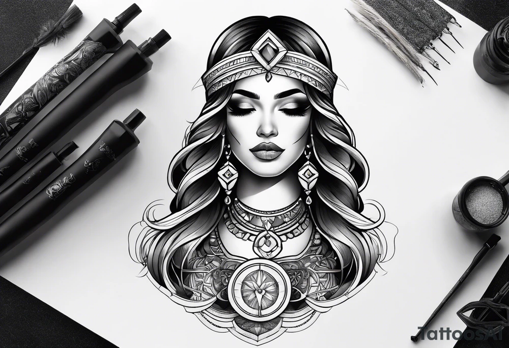 Black Libra Lady tattoo idea