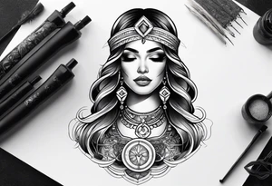 Black Libra Lady tattoo idea