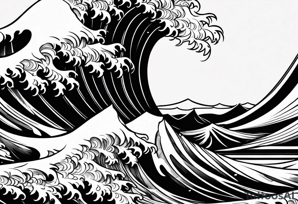 waves in a minimalist form tattoo idea