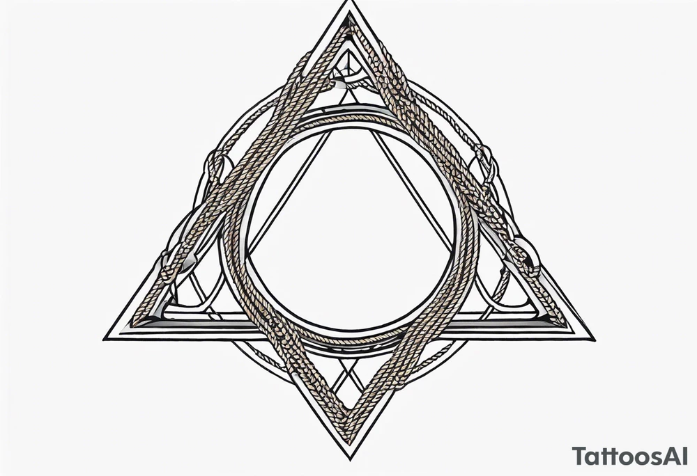 Simplistic triangle inside a circle made from chain and rope elements. tattoo idea Simplistic triangle inside a circle made from chain and rope elements. tattoo idea