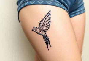 swallow flying with its wings out and forward tattoo idea