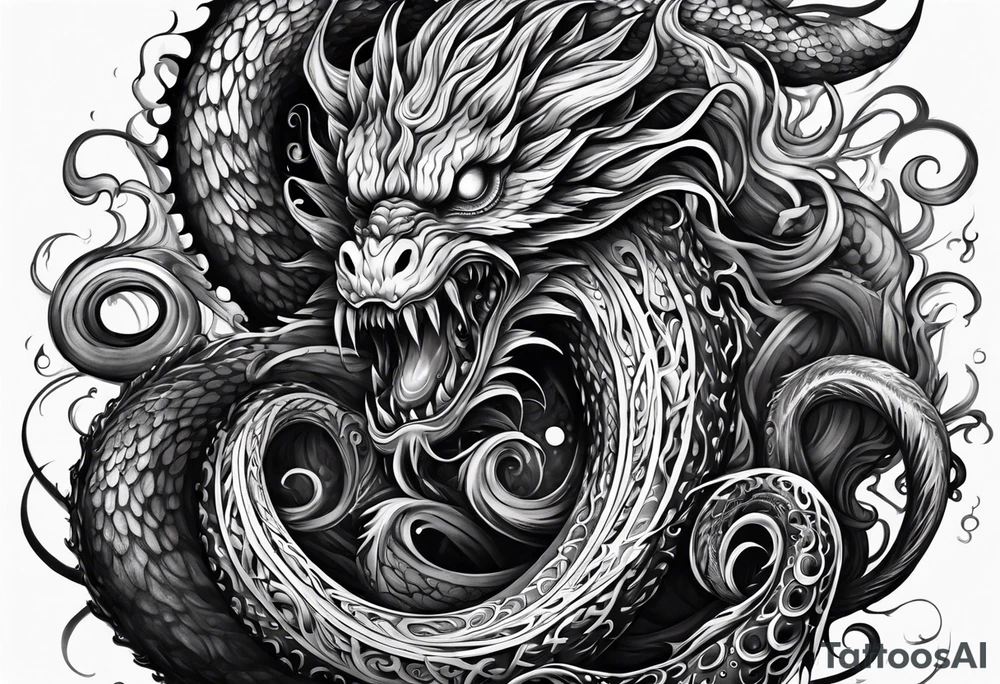 a tentacle shadow monster tattoo idea