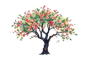 Hawthorn tree tattoo idea