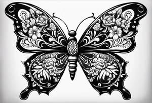 butterfly more manly with day of the dead tattoo idea