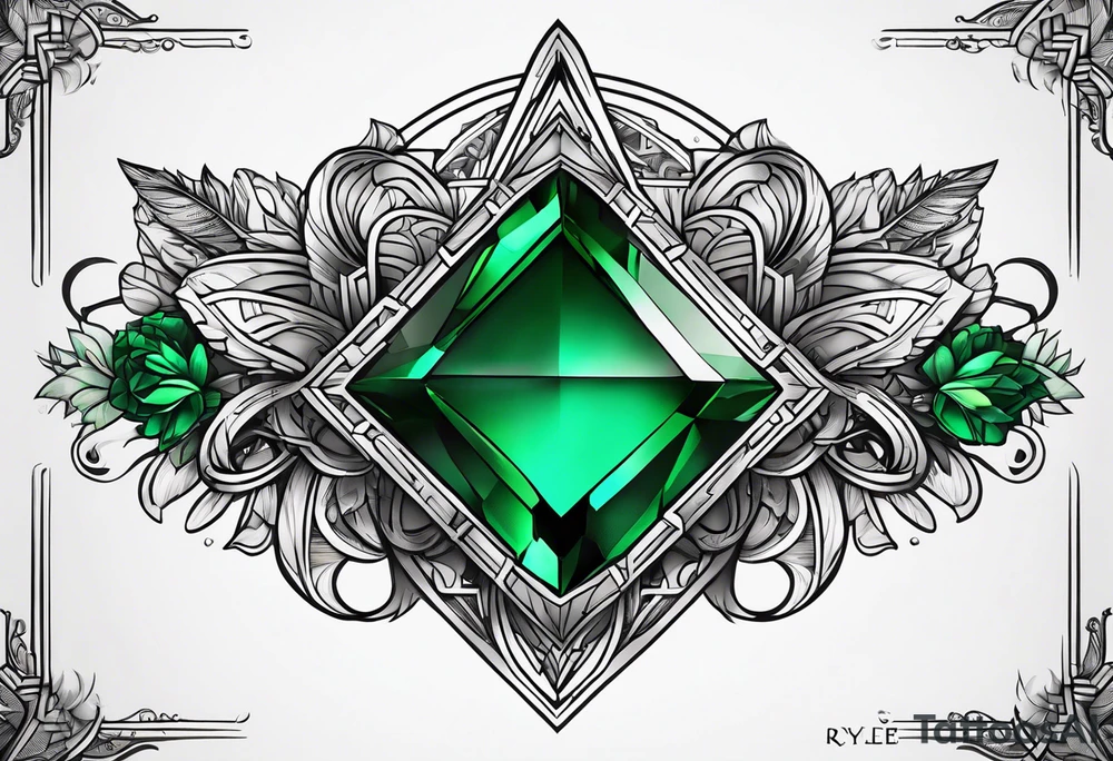 The name scripted Rylee with an emerald tattoo idea