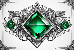The name scripted Rylee with an emerald tattoo idea