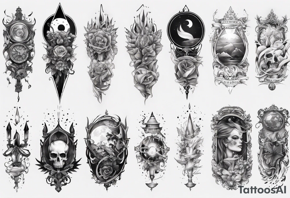 Light and dark sleeve tattoo idea