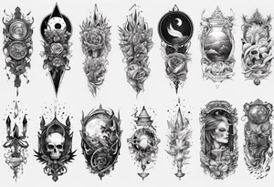 Light and dark sleeve tattoo idea