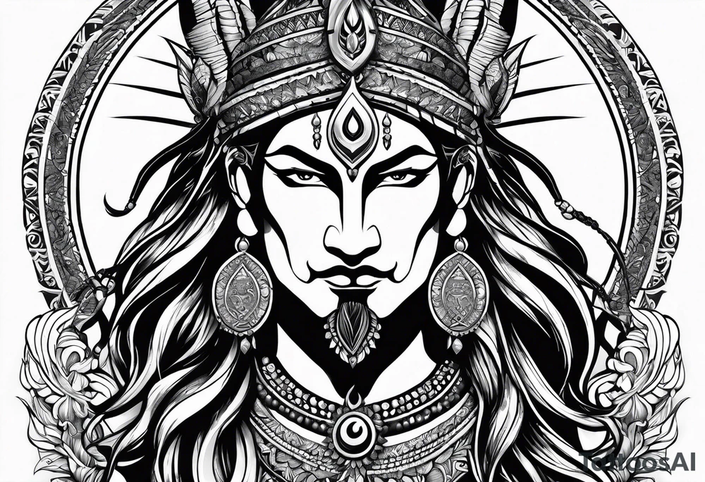 shiva in warrior pose tattoo idea