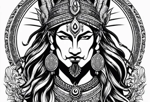 shiva in warrior pose tattoo idea
