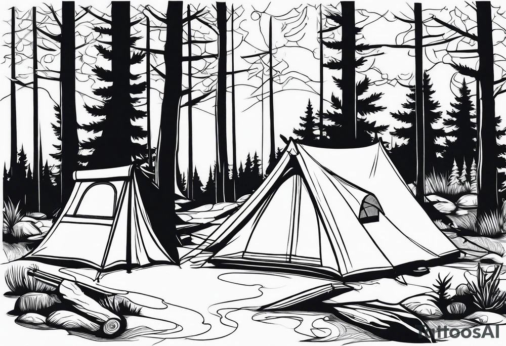 camping tattoo idea