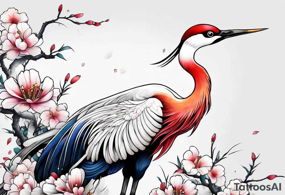 Japanese crane tattoo idea