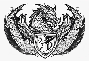 Valhalla shield  dragon sword tattoo idea