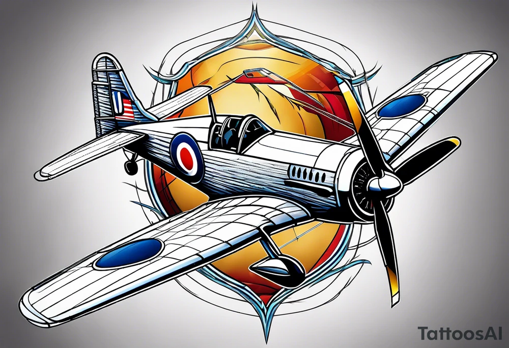 Airplanes barbwire tattoo idea