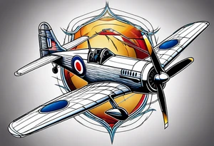 Airplanes barbwire tattoo idea