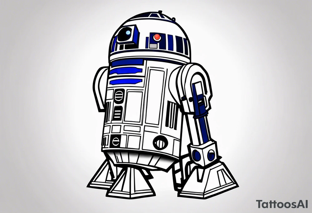 Simple, small R2-D2 from Star Wars, minimal details tattoo idea Simple, small R2-D2 from Star Wars, minimal details tattoo idea