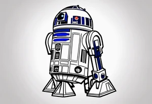 Simple, small R2-D2 from Star Wars, minimal details tattoo idea