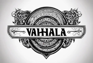 Valhalla round shield 
 cloud axe tattoo idea
