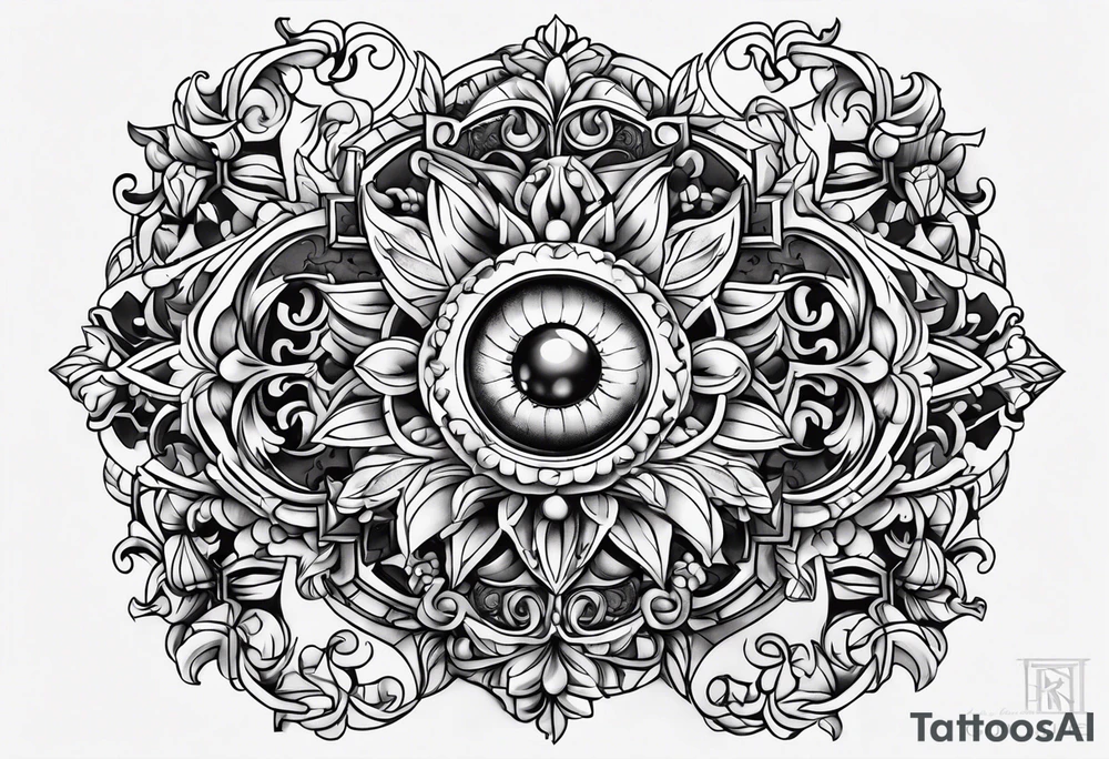 Key, gothique, baroque tattoo idea