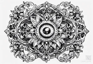 Key, gothique, baroque tattoo idea