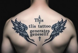 A recursive tattoo design with the text: 'This tattoo generates itself' tattoo idea