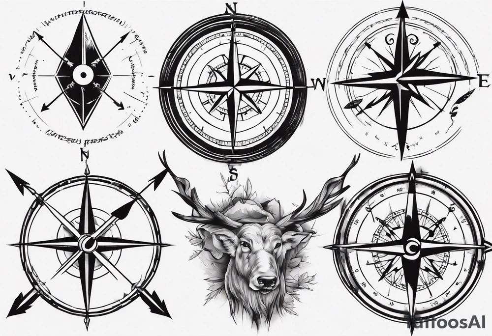 compass with a hunting arrow going through it vertically tattoo idea compass with a hunting arrow going through it vertically tattoo idea